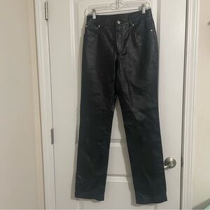 Newport News jeanology Black lined Leather‎ Pants ladies size 6